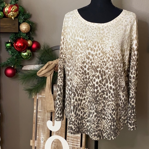 Ruby Rd. Tops - Ruby Rd. ombré leopard blouse